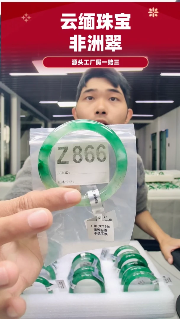 未镶嵌手镯石英质玉（非洲翠）6061圈口Z866