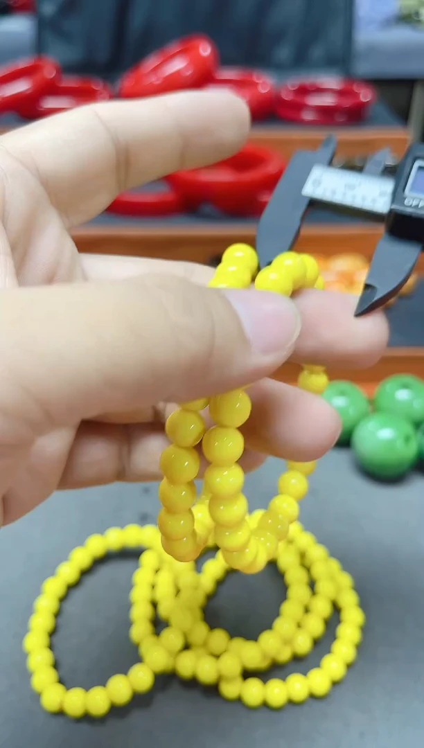 M260号精品黄色圆珠手串