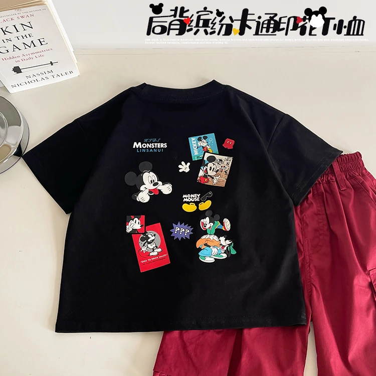 子航同款 夏季新款儿童韩版卡通米奇印花短袖xs8098