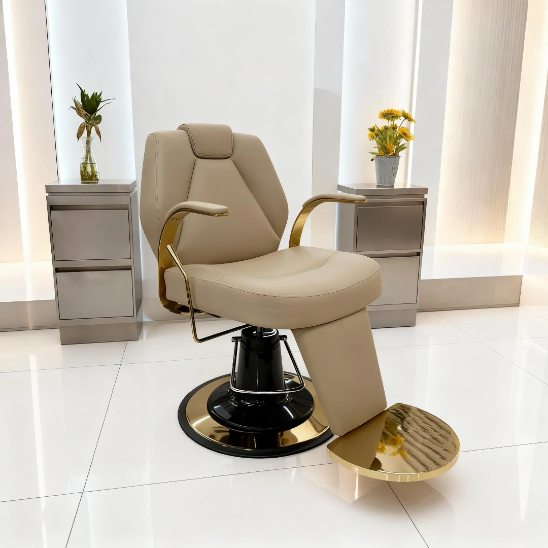高档理发店专用可放倒升降旋转烫染发廊剪发美发椅