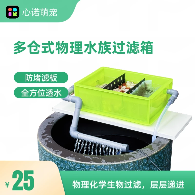 超萌好物心诺萌宠单层式上置滴流过滤循环系统鱼缸水族过滤箱滤盒