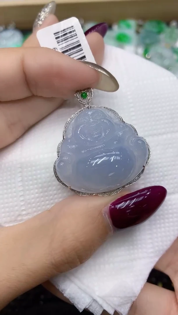 翡翠18K金镶嵌颈饰111111111111