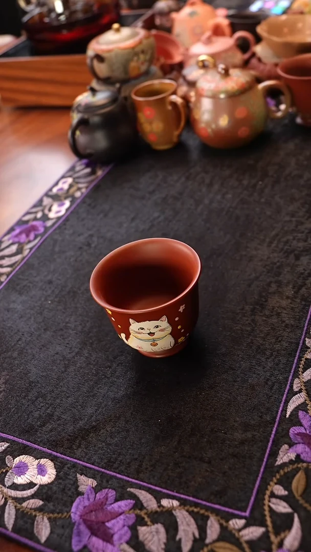 茶壶紫砂猫咪主人杯