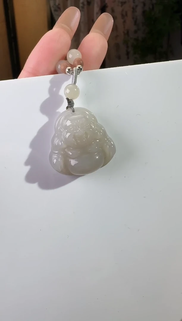 和田玉未镶嵌颈饰佛公p