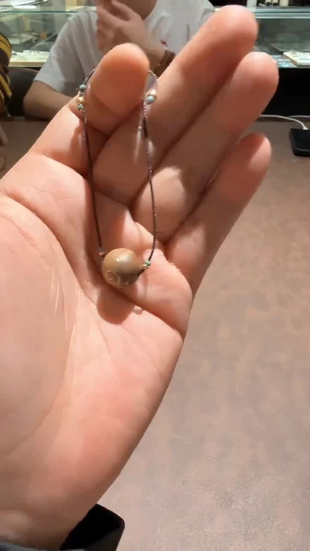 老山檀错银单颗手串