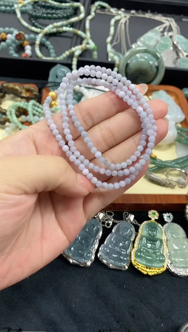 未镶嵌手链翡翠烟紫珠链
