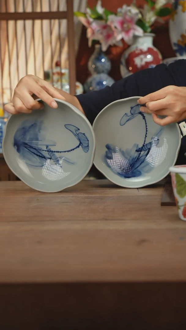 瓷片景德镇设计师釉下手绘陶瓷餐具