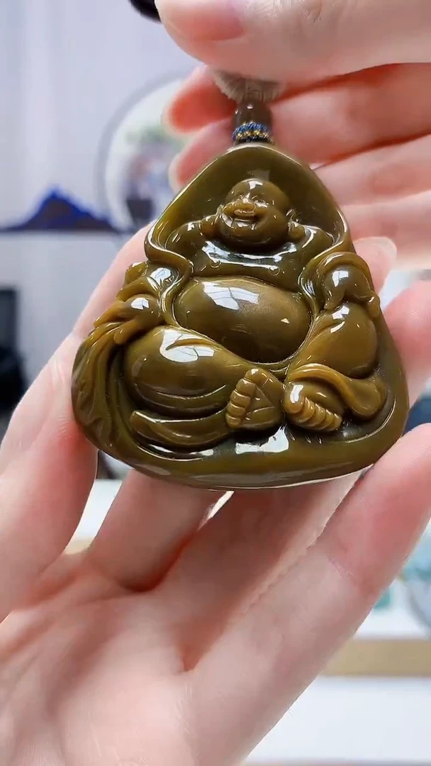 未镶嵌定制翡翠5028zm-毛货挂件佛公143