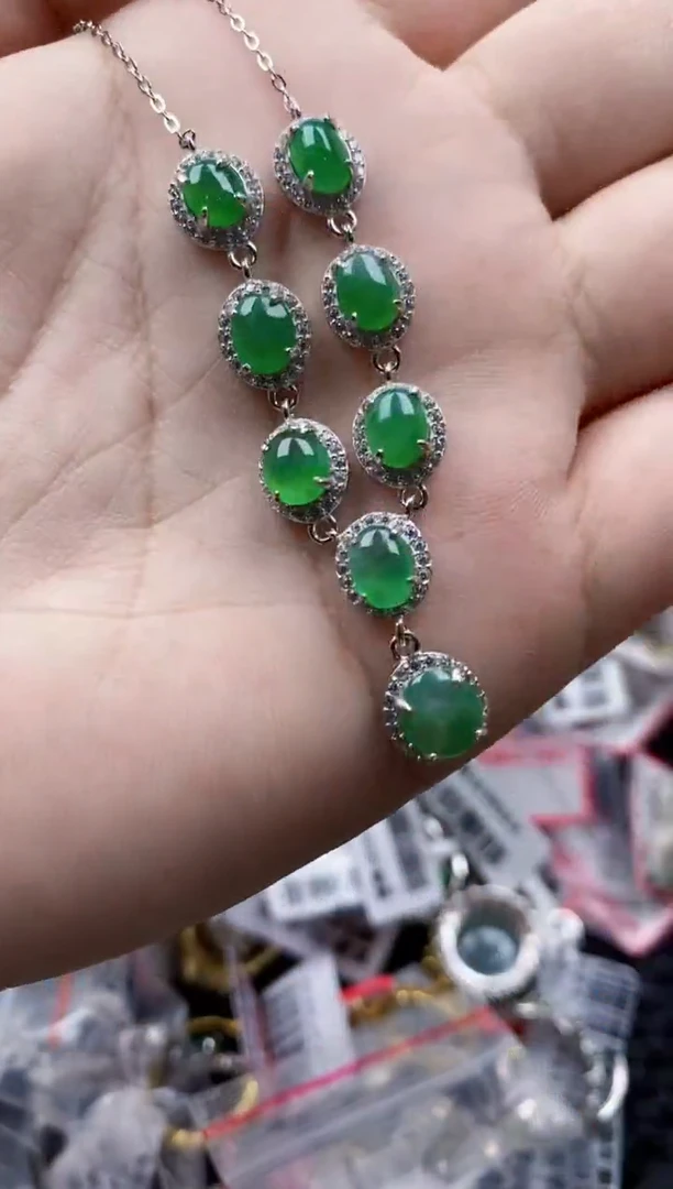 翡翠戒指银S925镶嵌3333---1