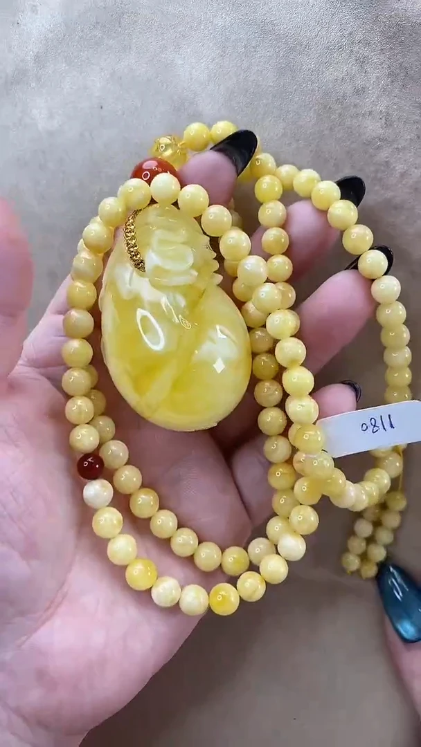 琥珀颈饰未镶嵌吊坠