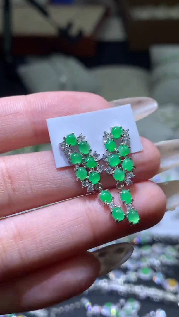 颈饰银S925镶嵌翡翠净货