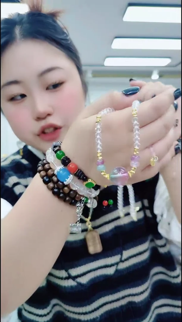 玛瑙/玉髓合金颈饰3009彩单珠白项链