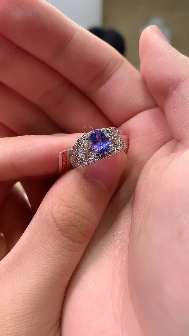 坦桑石戒指银S925镶嵌J10-3