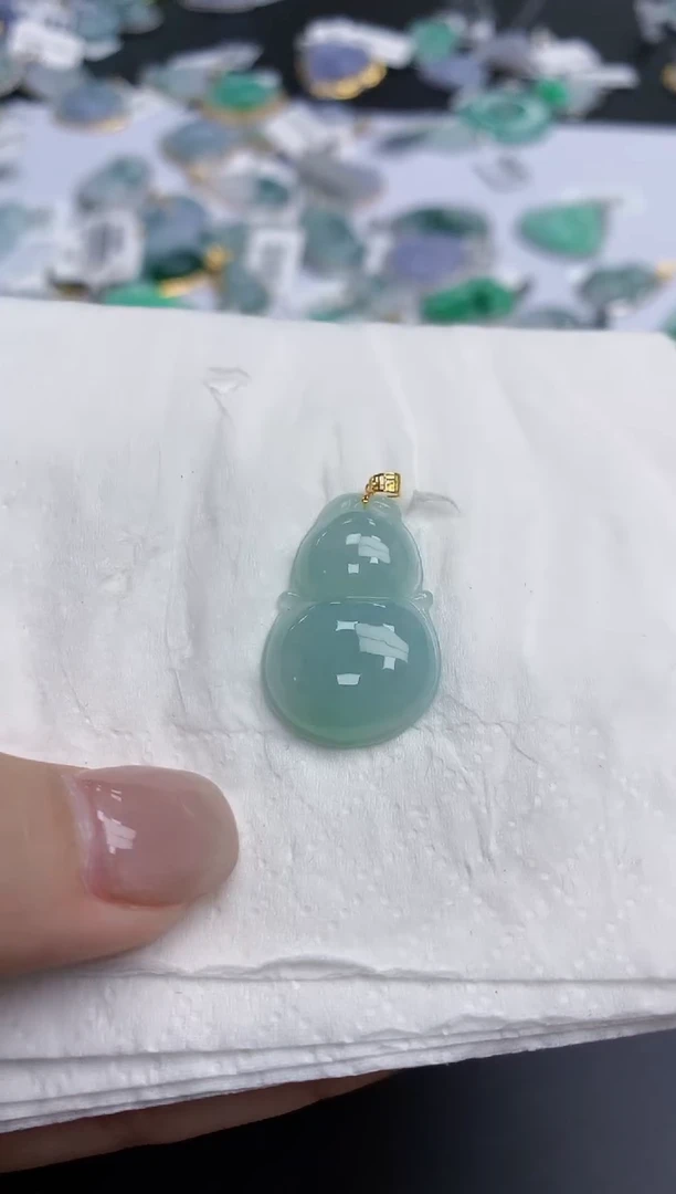 【闪购商品】翡翠颈饰18K金镶嵌天然缅甸翡翠A货