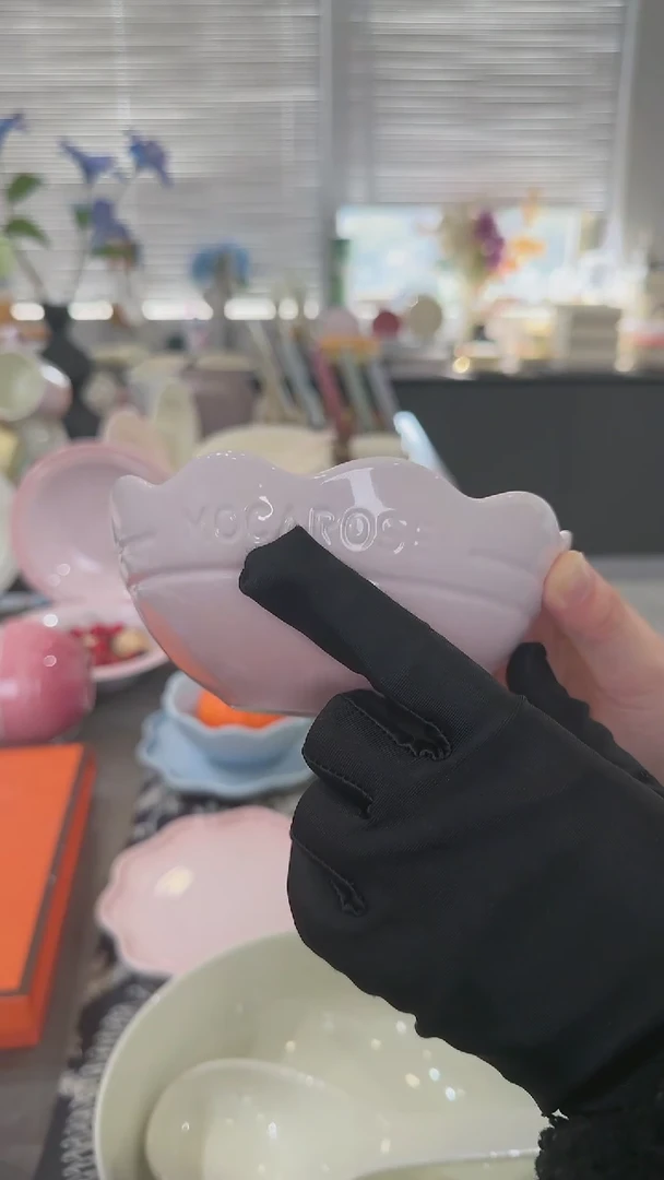 【闪购商品】瓷炻彩花边碗14cm-樱花粉