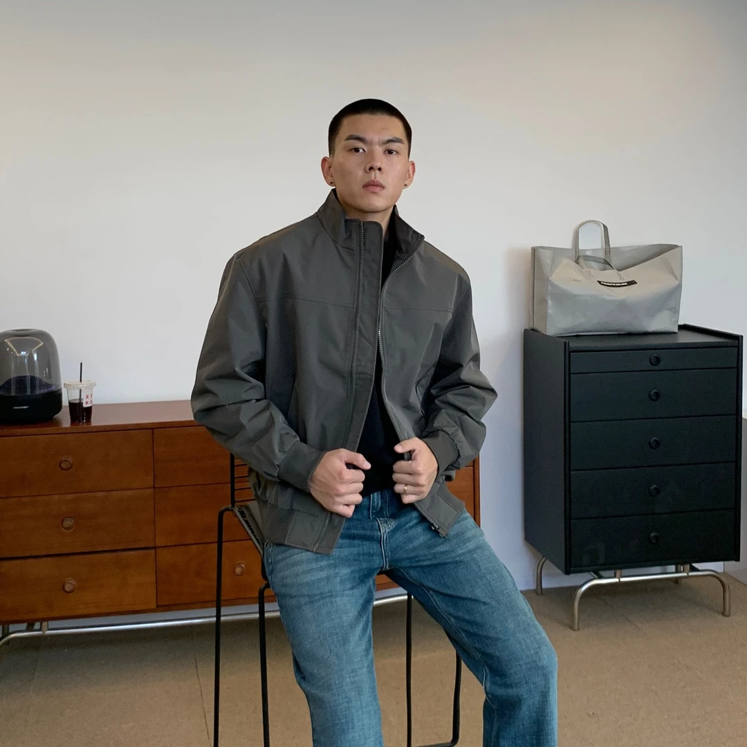 tillthedawn短款立领夹克显肩宽秋冬男女简约百搭外套硬汉棉服