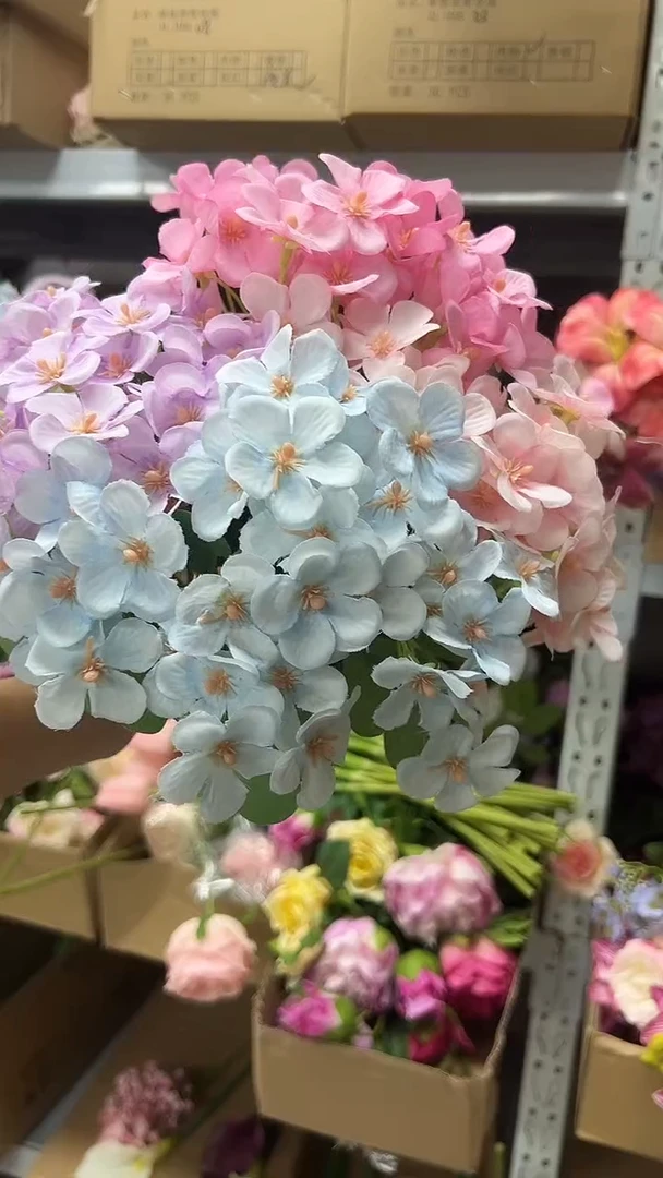 4枝混色绣球花花