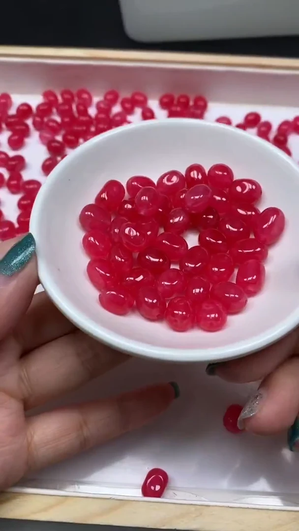 未镶嵌散珠碧玺E663 红碧玺 随型8*12mm10个5元