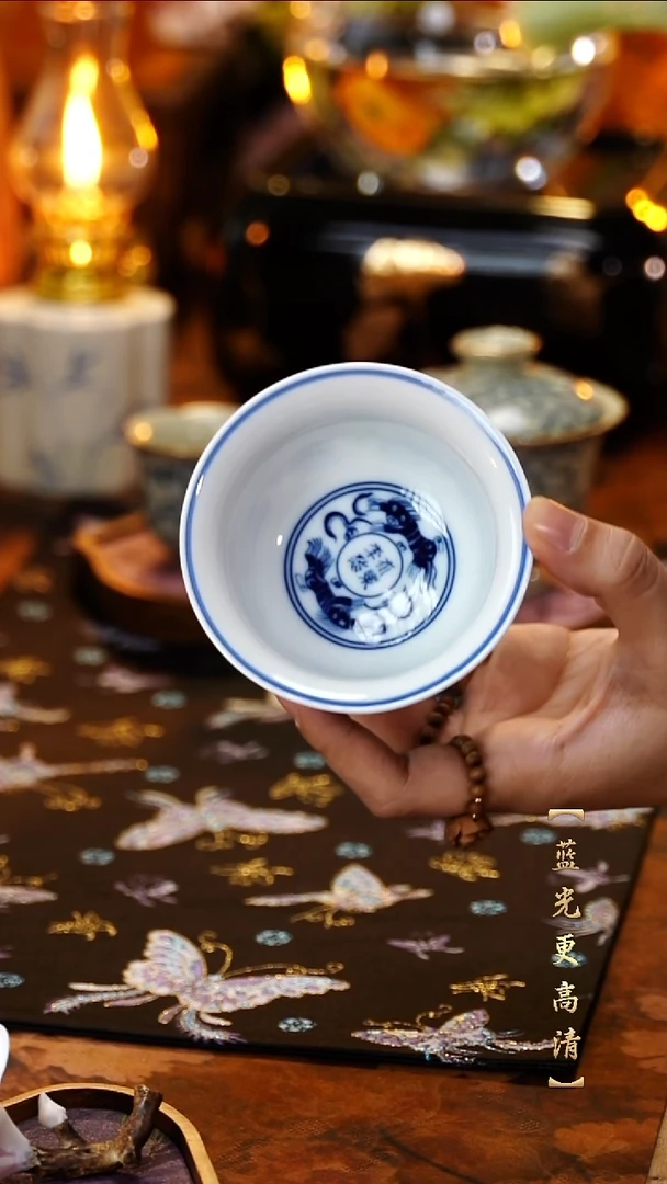 【闪购商品】高温烤花缠枝莲压手杯1个