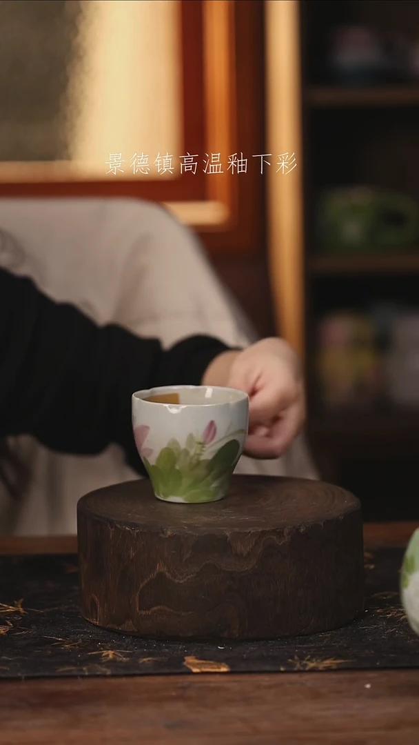 陶瓷景德镇高温釉下手绘陶瓷@L047@