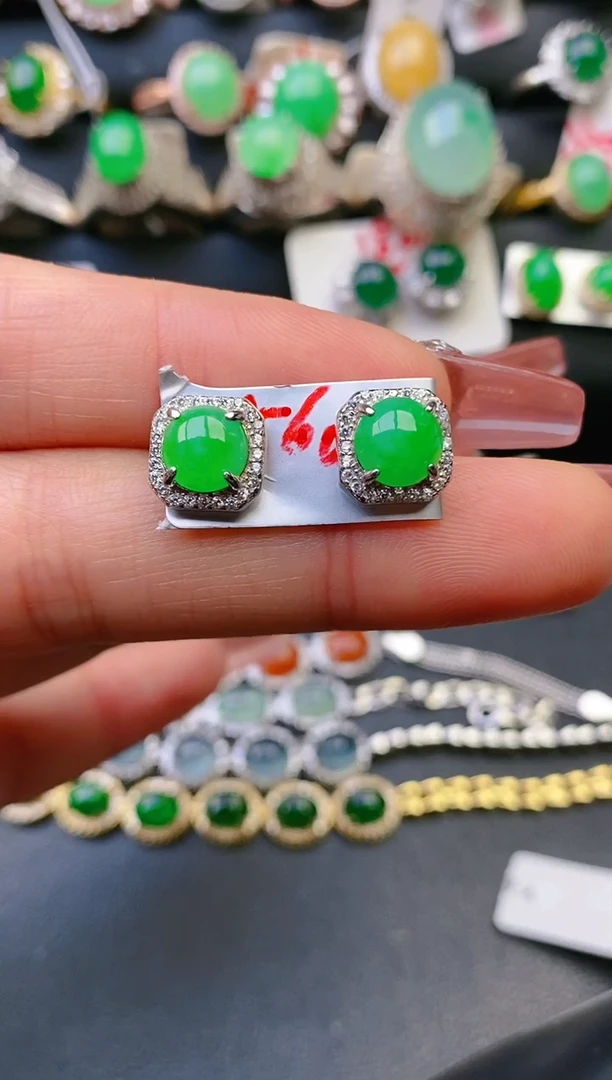 【闪购商品】翡翠戒指银S925镶嵌天然A货翡翠1