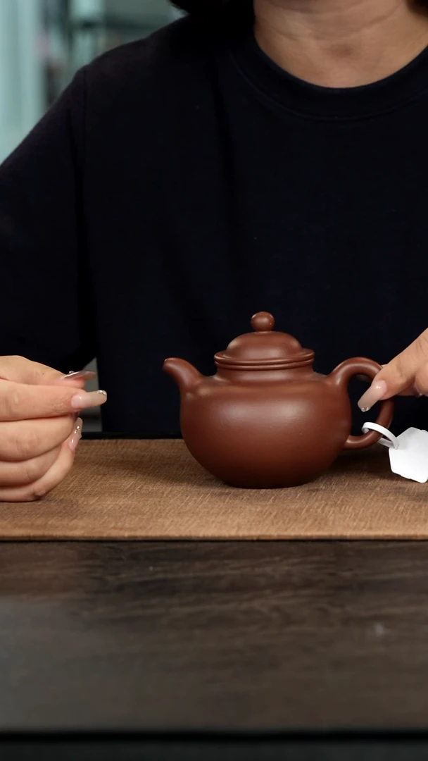 茶壶紫砂对****.掇球中槽青300cc