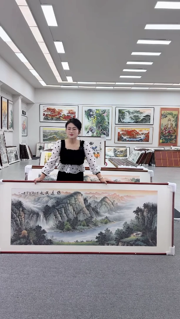 国画手绘   源远流长  219*88