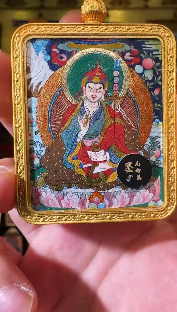 吊坠年终福利纯手绘唐卡藏卡莲师