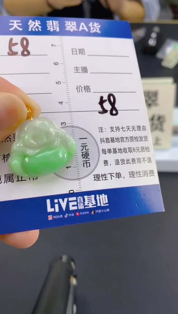 【闪购商品】翡翠颈饰18K金镶嵌天然A货翡翠
