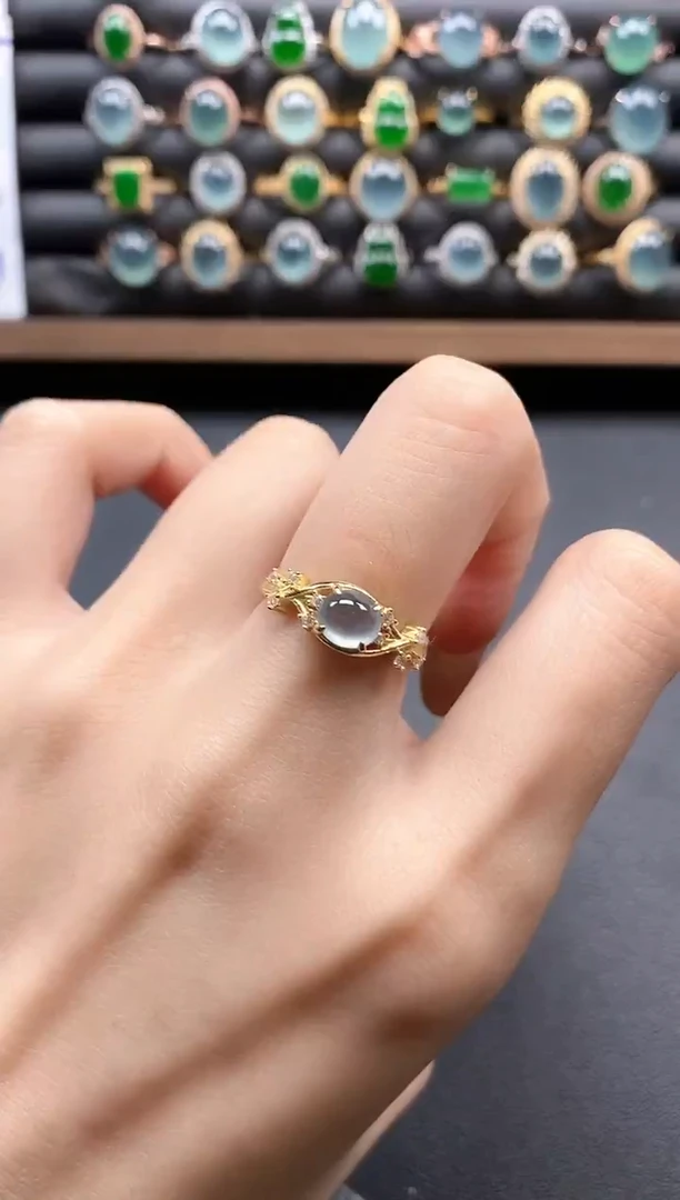 银S925镶嵌戒指翡翠51151