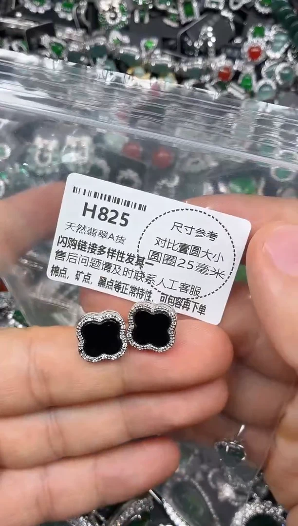 颈饰未镶嵌翡翠H825耳钉