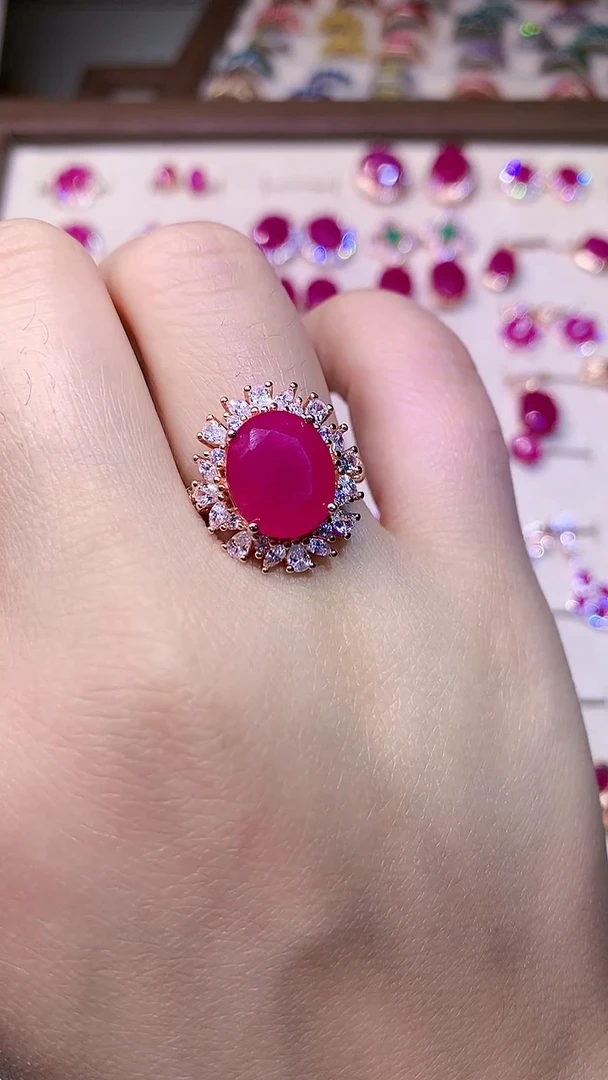 【闪购商品】红宝石戒指银S925镶嵌000