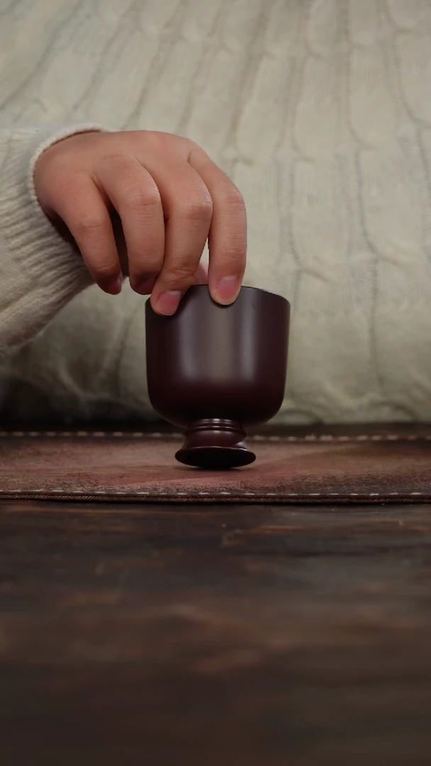 茶杯紫砂福利紫砂紫朱泥接底