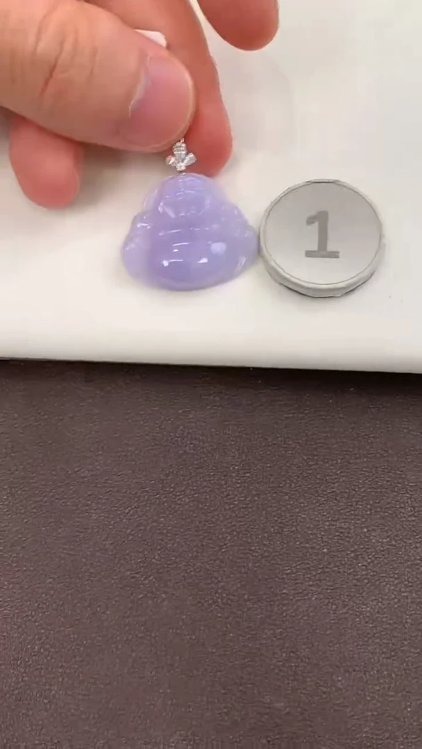颈饰18K金镶嵌翡翠天然缅甸a货翡翠