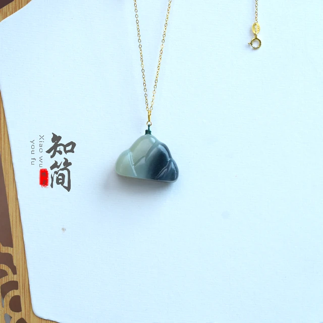 【知简】山 18k金天然和田玉吊坠佛公品质珠宝多样性发其一赠链