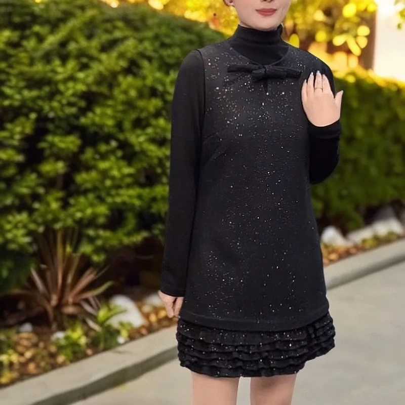 长款马甲裙＋面膜T两件套套装