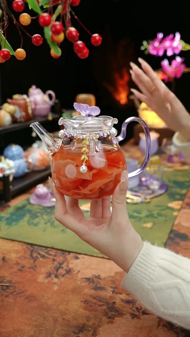 【闪购商品】紫色铃兰花茶壶+链子