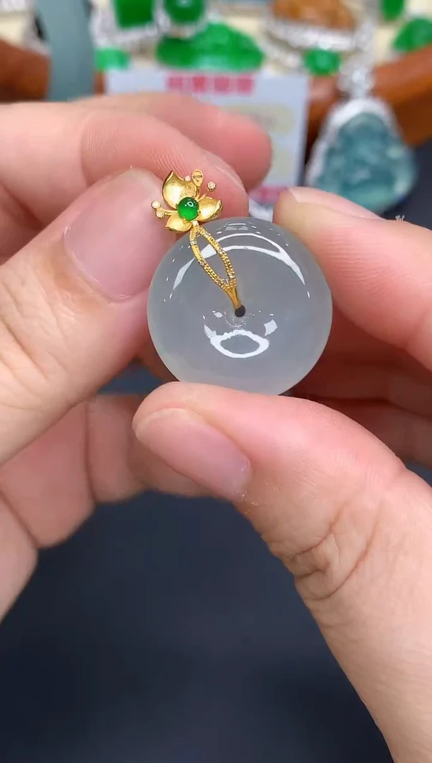 颈饰18K金镶嵌翡翠315-中国好珍宝