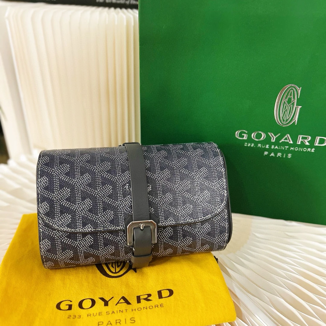 99新 Goyard Goyard戈雅 老佛爷 灰色满印便携表盒手拿
