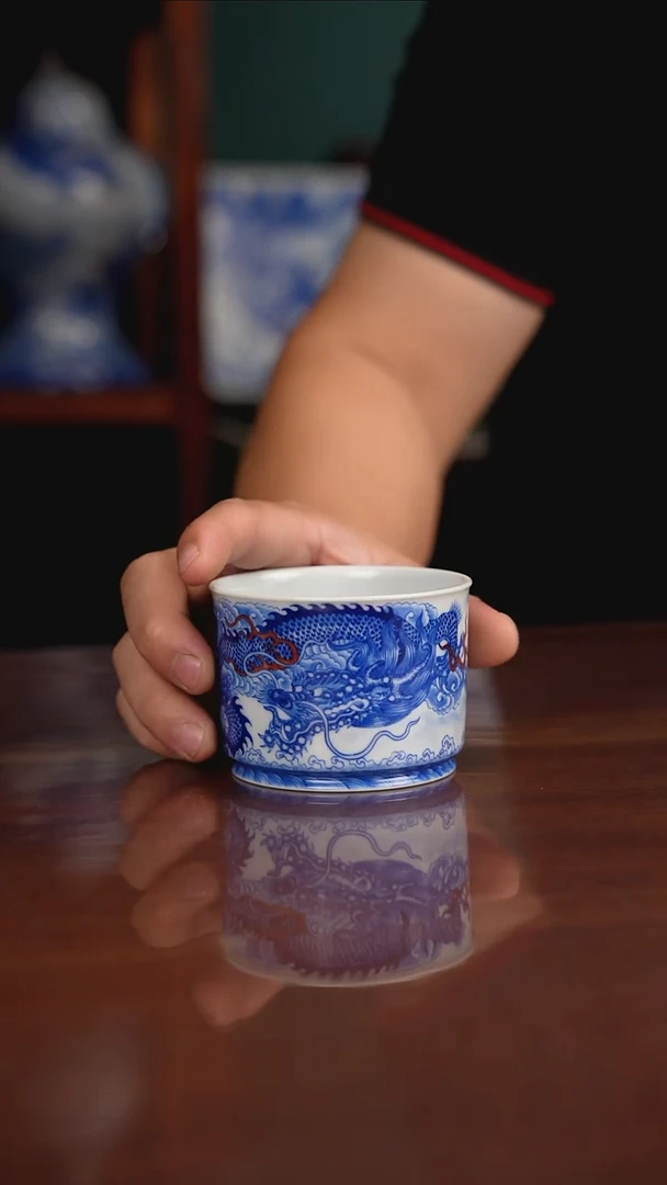 自成堂柴窑青花釉里红