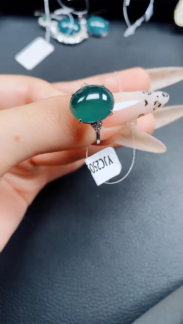 银S925镶嵌戒指翡翠翡翠