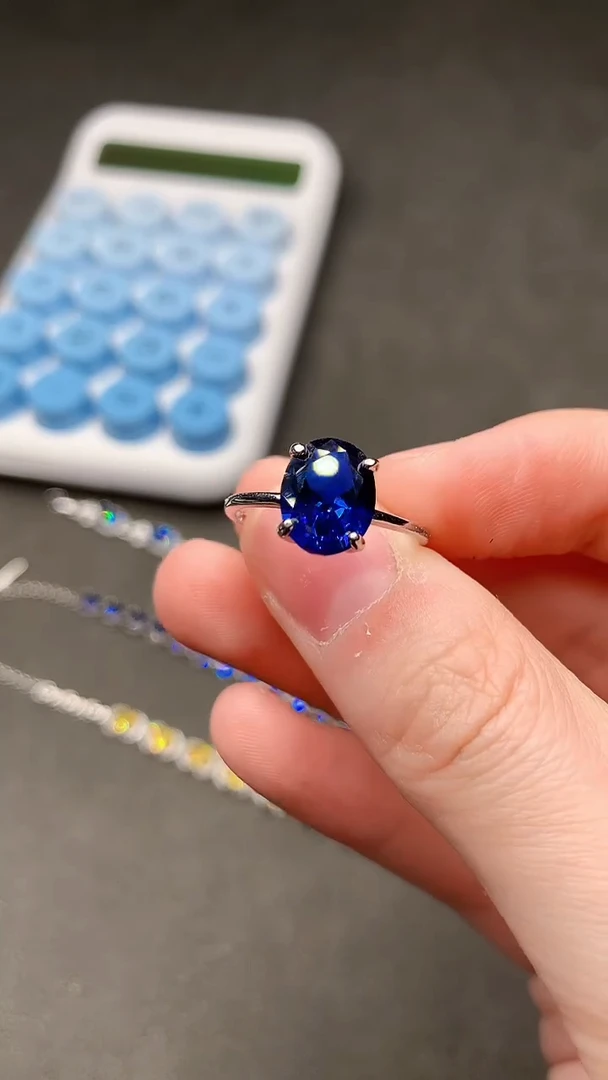 【闪购商品】蓝宝石戒指银S925镶嵌........