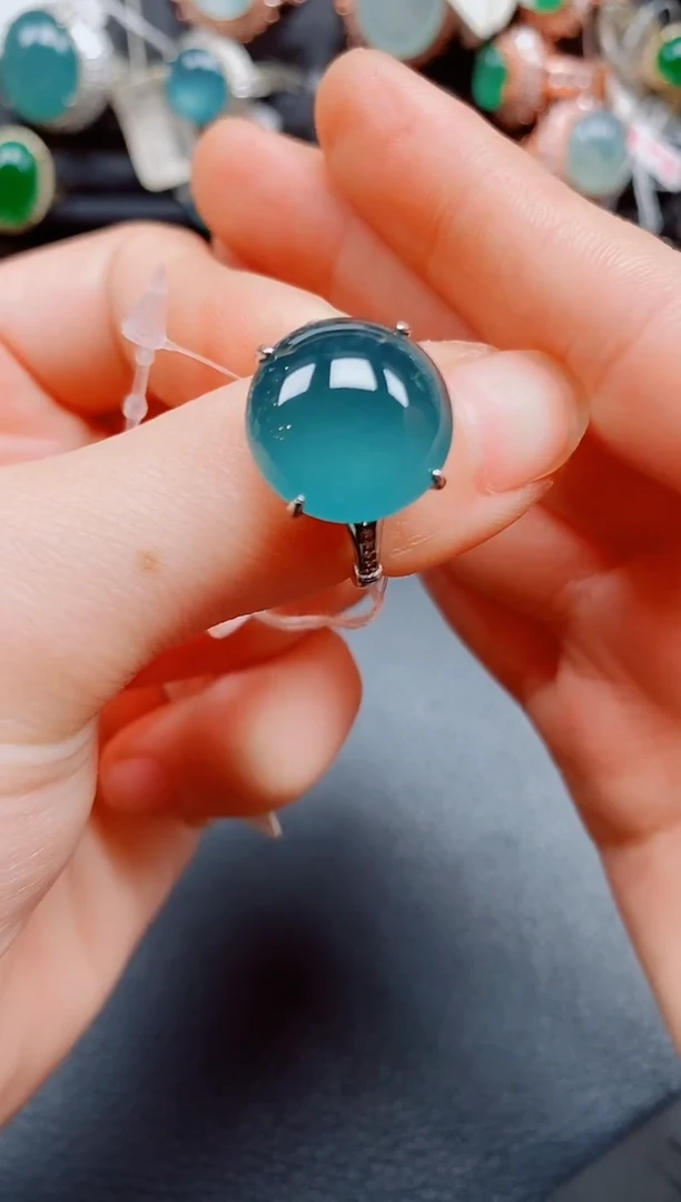 银S925镶嵌戒指翡翠翡翠