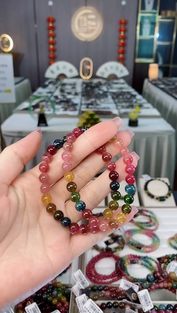 未镶嵌老矿碧玺单圈手串7mm+碧玺hon多样性发货一条