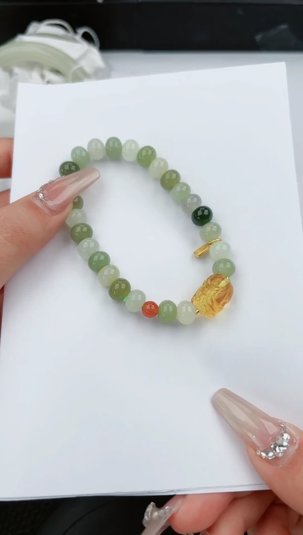 【闪购商品】和田玉手链未镶嵌555微色差T