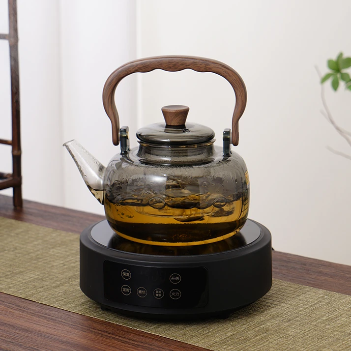 简约耐热玻璃提梁壶 可电陶炉煮茶两用茶壶 功夫花茶泡茶壶烧水壶