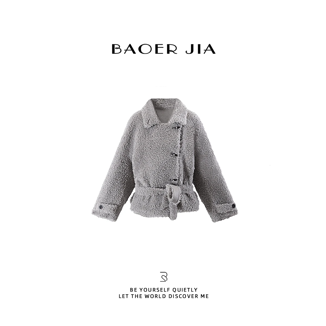 40-宝儿家含幂BS05825410冬季款穿搭绵羊毛天然卷曲纤维锁温外套