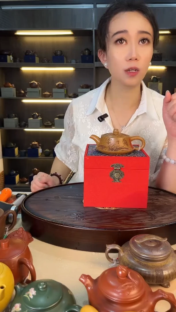 茶壶紫砂爱莲说柱础 龙古金砂 赵园静