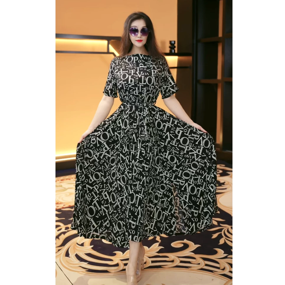 【赠送运费险】法式裙子夏季2025新款连衣裙宽松收腰显瘦W336171