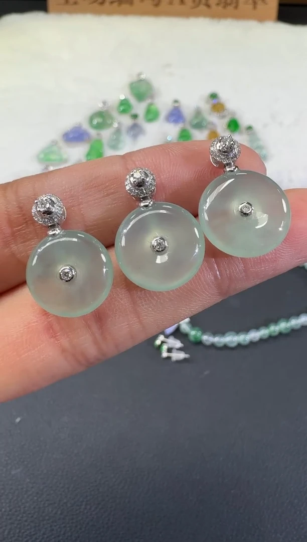 吊坠(不含链)18K金镶嵌翡翠C167|（多样性发其一）